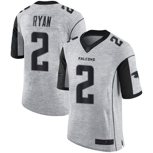 Atlanta Falcons Limited Gray Men Matt Ryan Jersey NFL Football #2 Gridiron II